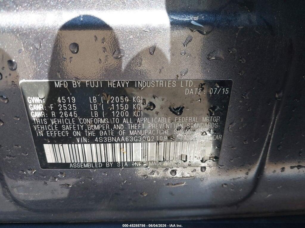 4S3BNAA63G3002109 2016 SUBARU LEGACY photo no. 9
