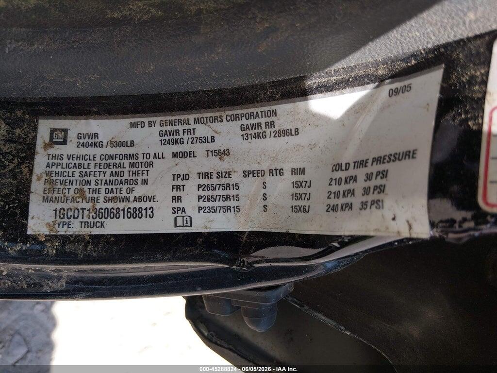 1GCDT136068168813 2006 CHEVROLET COLORADO photo no. 9