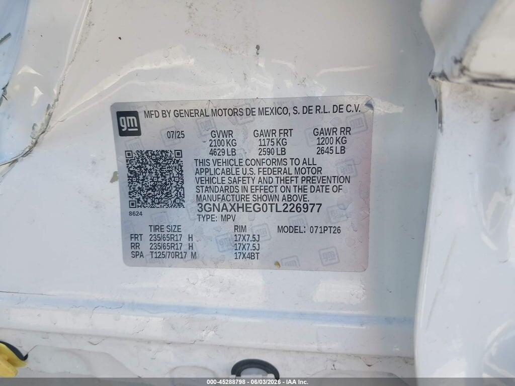 3GNAXHEG0TL226977 2026 CHEVROLET EQUINOX photo no. 9