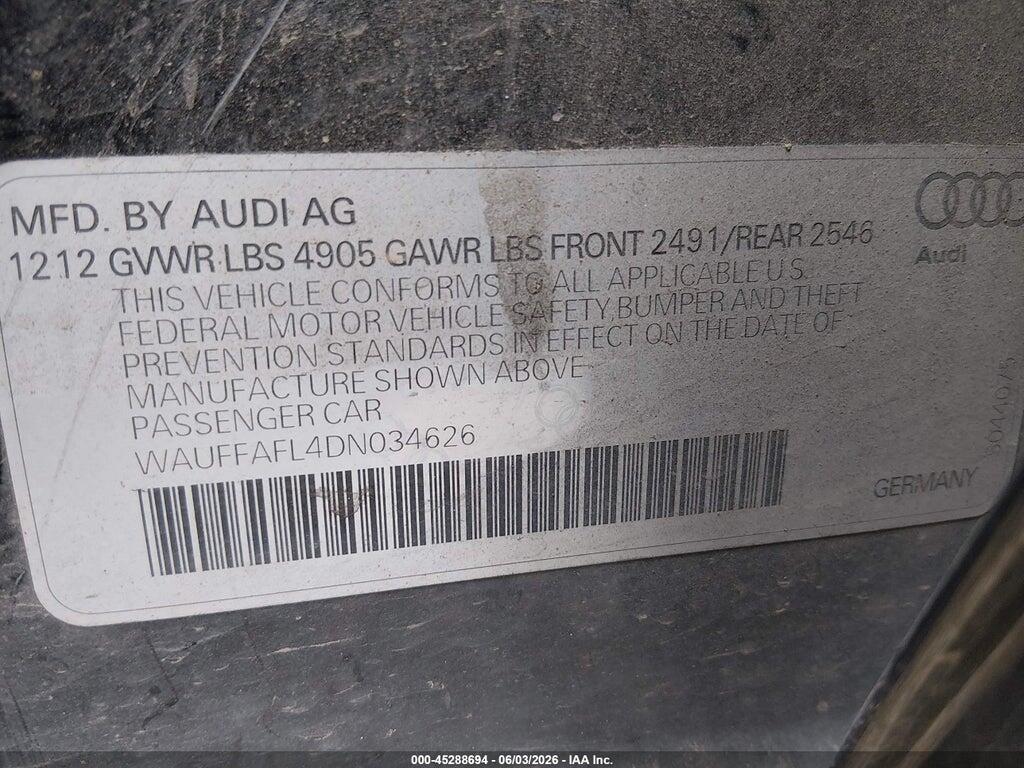 WAUFFAFL4DN034626 2013 AUDI A4 photo no. 9