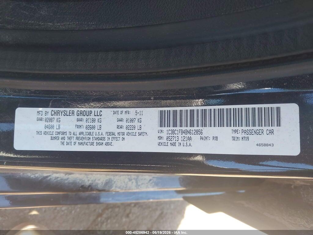 1C3BC1FB4BN612856 2011 CHRYSLER 200 photo no. 9