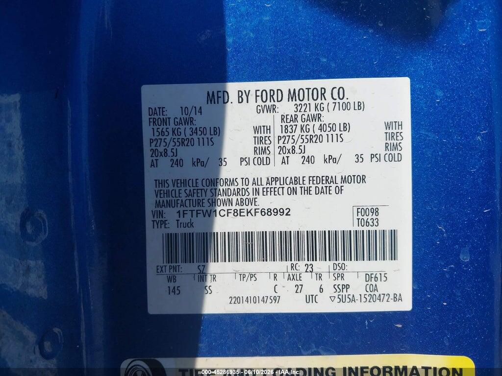 1FTFW1CF8EKF68992 2014 FORD F-150 photo no. 9