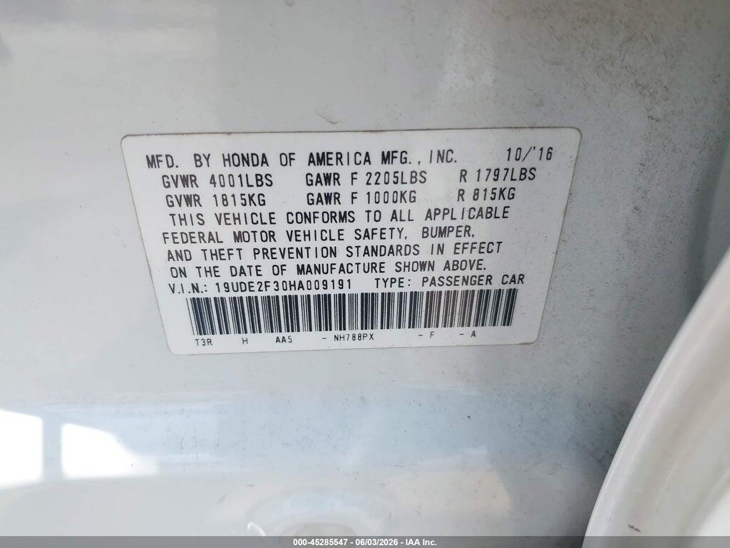 19UDE2F30HA009191 2017 ACURA ILX photo no. 9