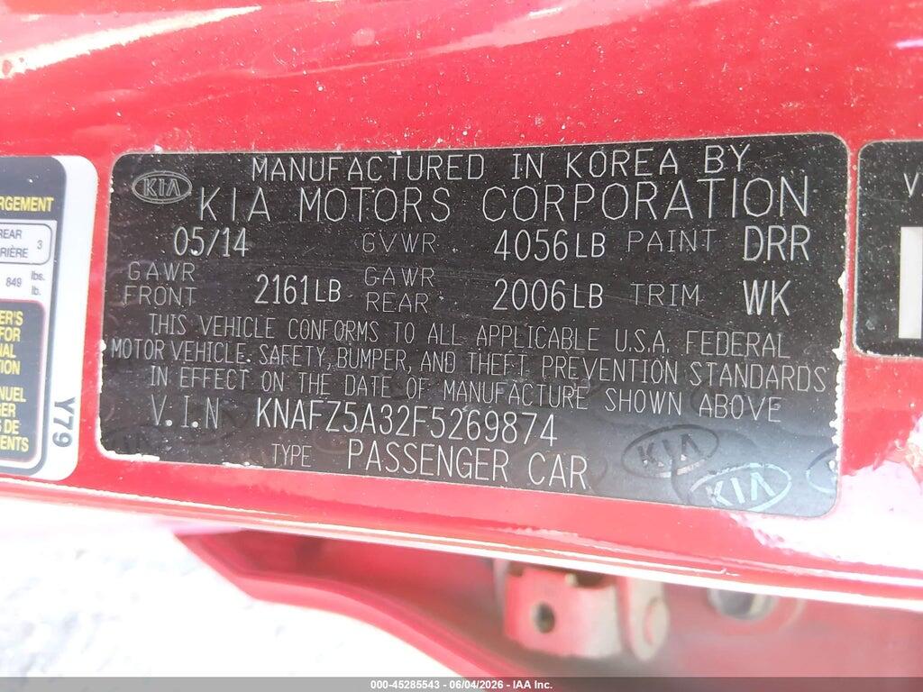 KNAFZ5A32F5269874 2015 KIA FORTE photo no. 9