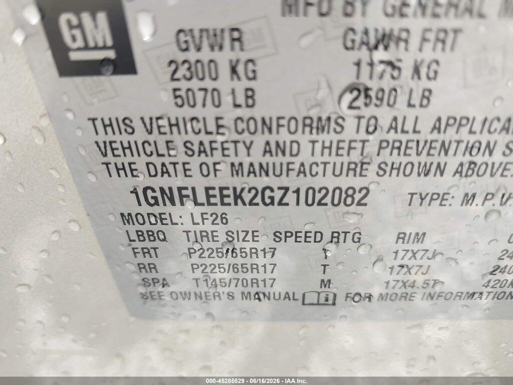 1GNFLEEK2GZ102082 2016 CHEVROLET EQUINOX photo no. 9