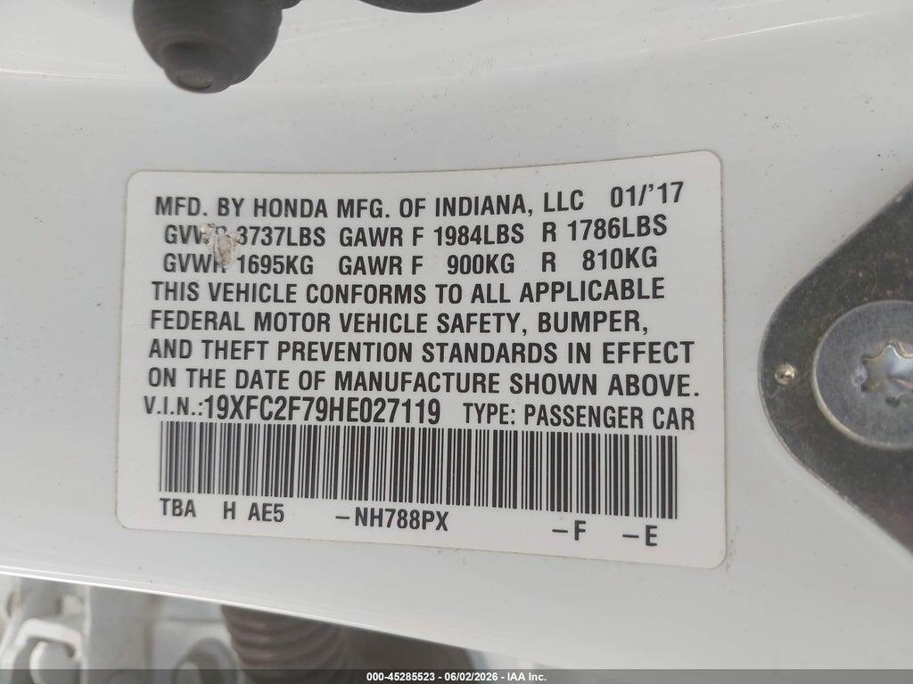 19XFC2F79HE027119 2017 HONDA CIVIC photo no. 9