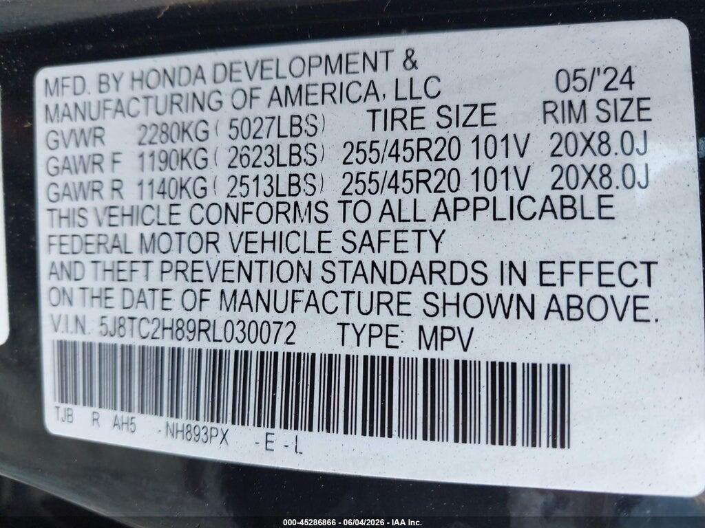 5J8TC2H89RL030072 2024 ACURA RDX photo no. 9