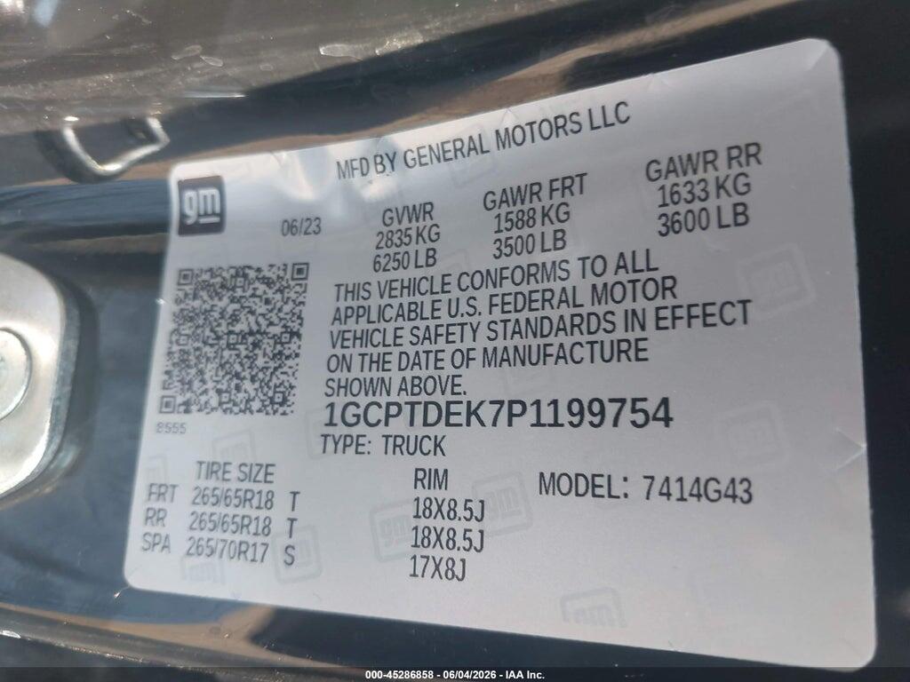 1GCPTDEK7P1199754 2023 CHEVROLET COLORADO photo no. 9