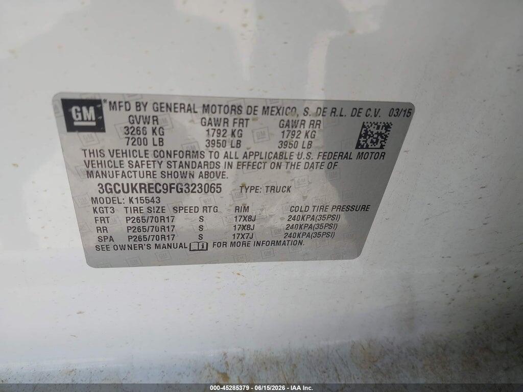 3GCUKREC9FG323065 2015 CHEVROLET SILVERADO 1500 photo no. 9