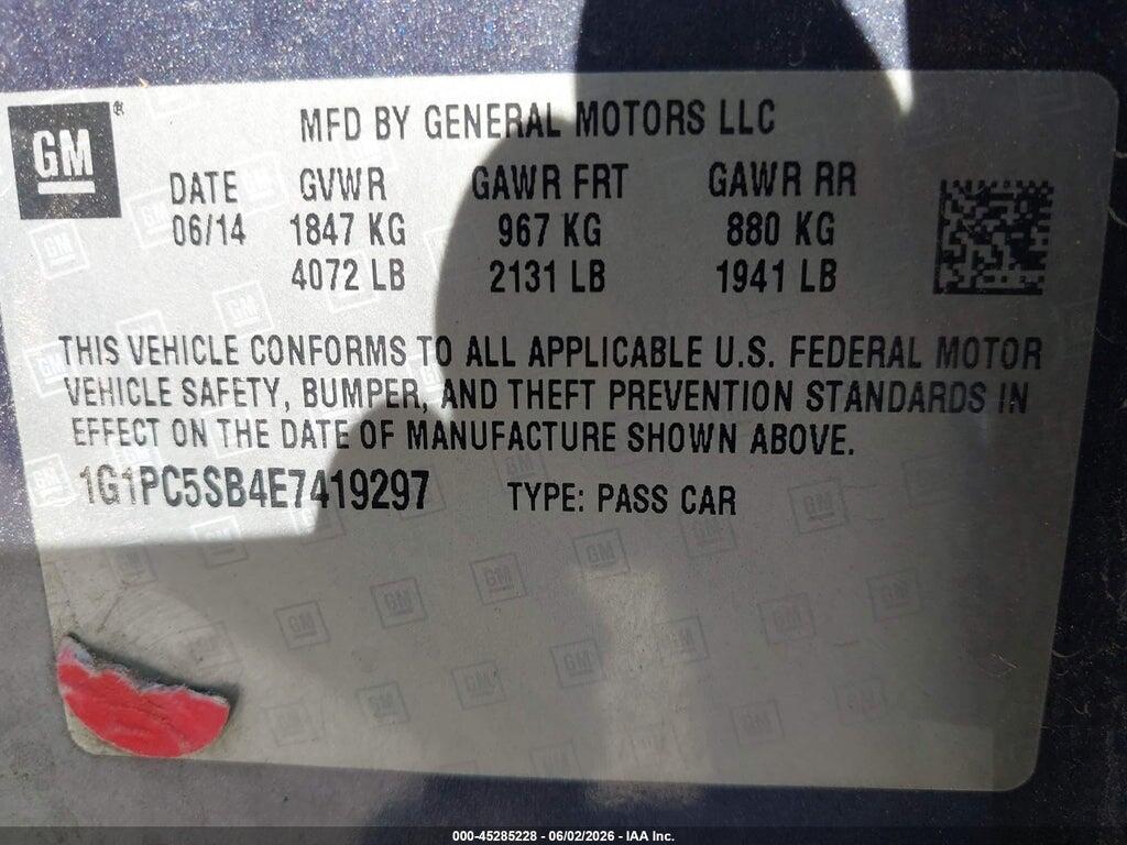 1G1PC5SB4E7419297 2014 CHEVROLET CRUZE photo no. 9