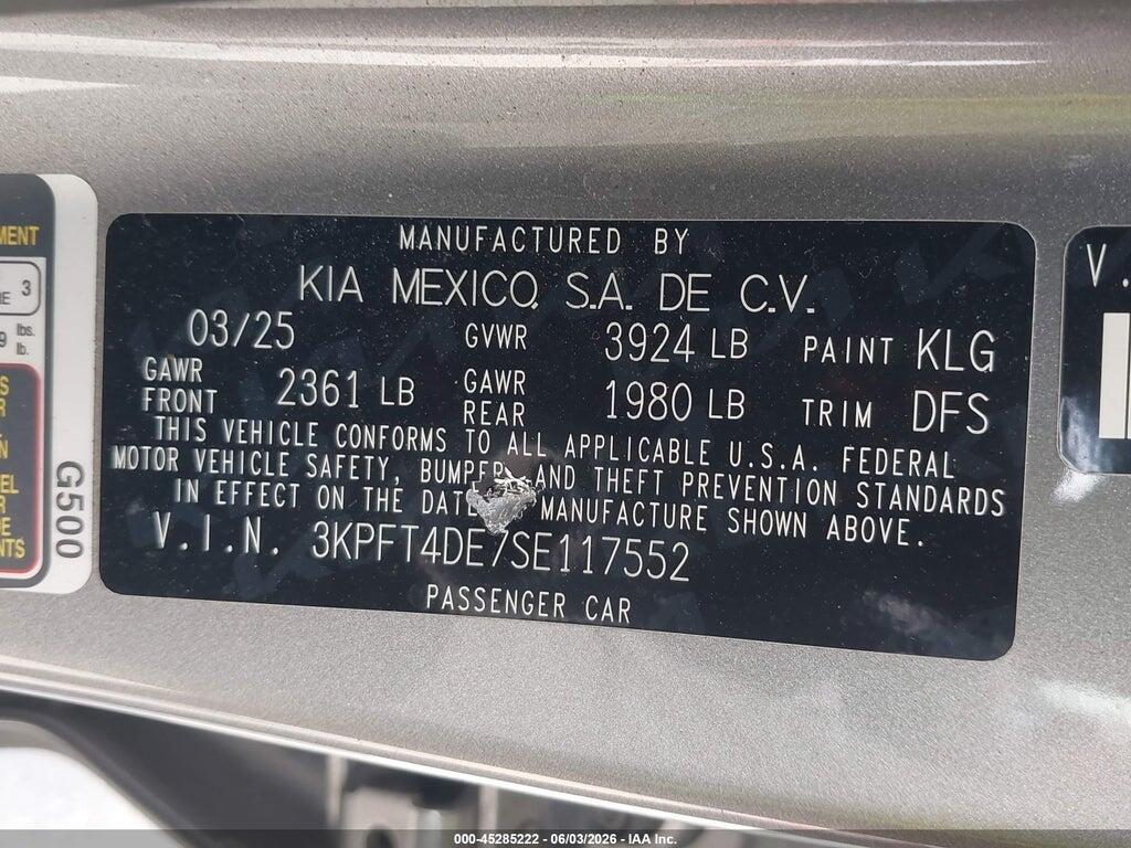 3KPFT4DE7SE117552 2025 KIA K4 photo no. 9