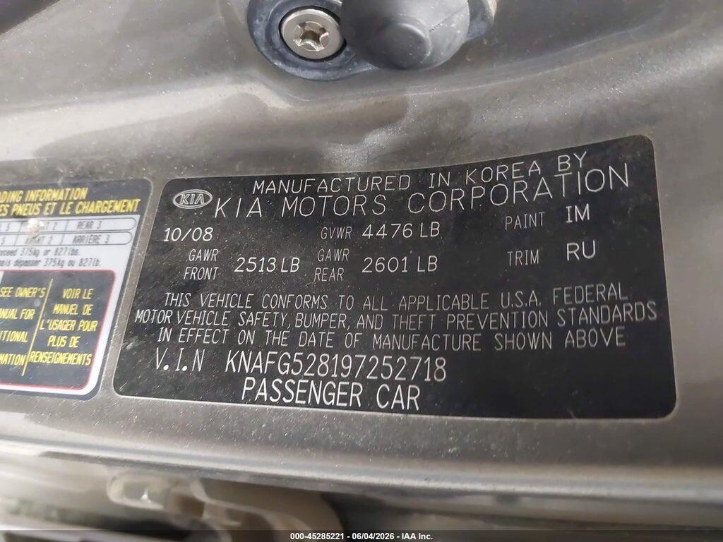 KNAFG528197252718 2009 KIA RONDO photo no. 9