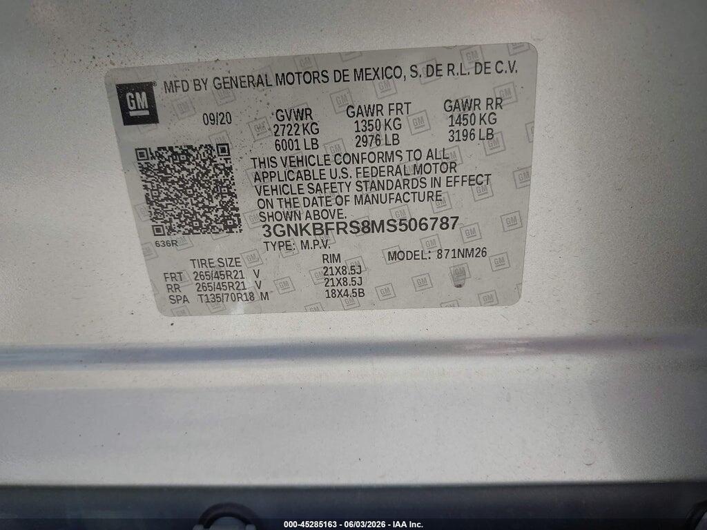3GNKBFRS8MS506787 2021 CHEVROLET BLAZER photo no. 9