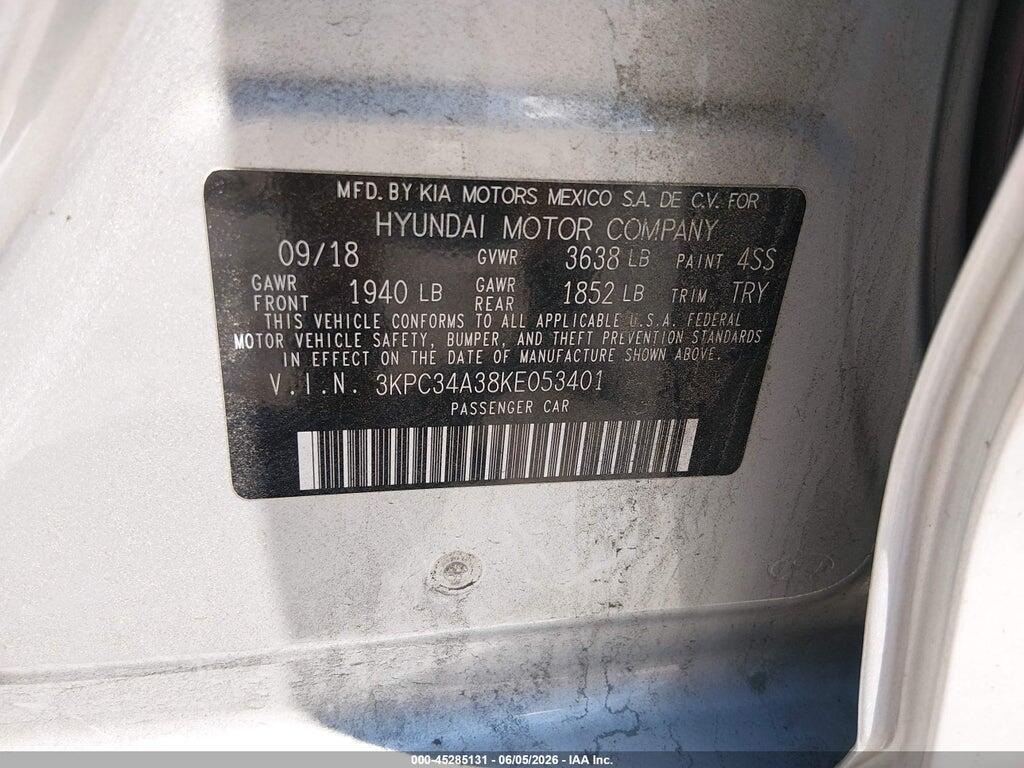 3KPC34A38KE053401 2019 HYUNDAI ACCENT photo no. 9