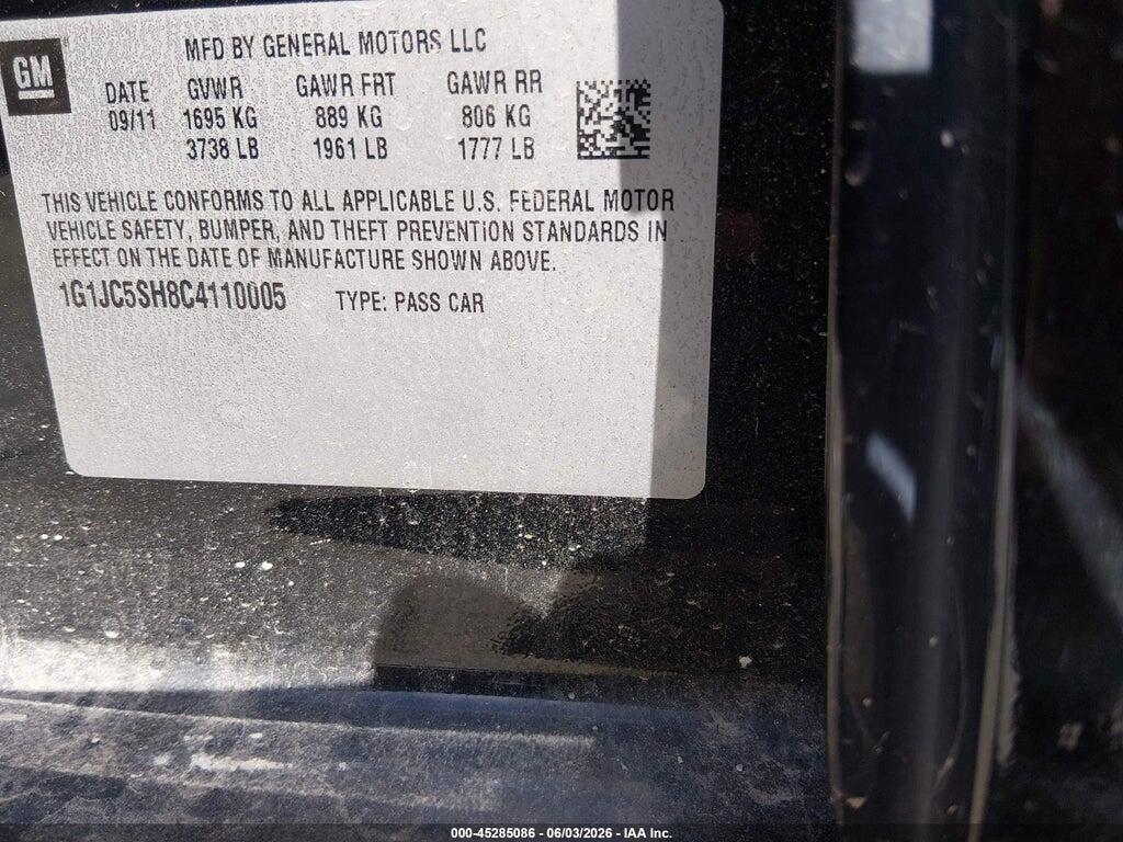 1G1JC5SH8C4110005 2012 CHEVROLET SONIC photo no. 9