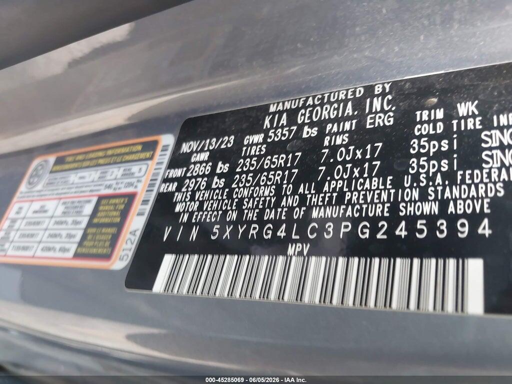 5XYRG4LC3PG245394 2023 KIA SORENTO photo no. 9