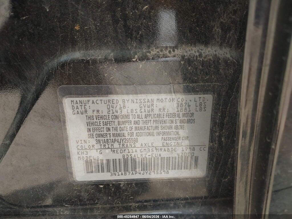 3N1AB7AP4JY295598 2018 NISSAN SENTRA photo no. 9