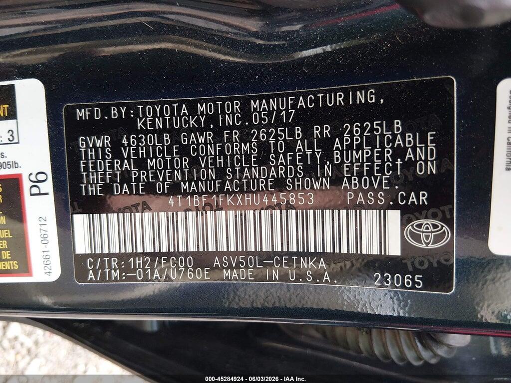 4T1BF1FKXHU445853 2017 TOYOTA CAMRY photo no. 9