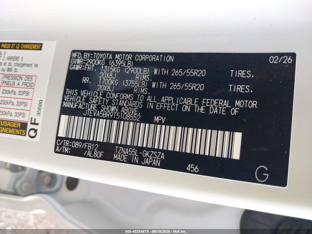 JTEVA5BR9T5108552 2026 TOYOTA 4RUNNER photo no. 9