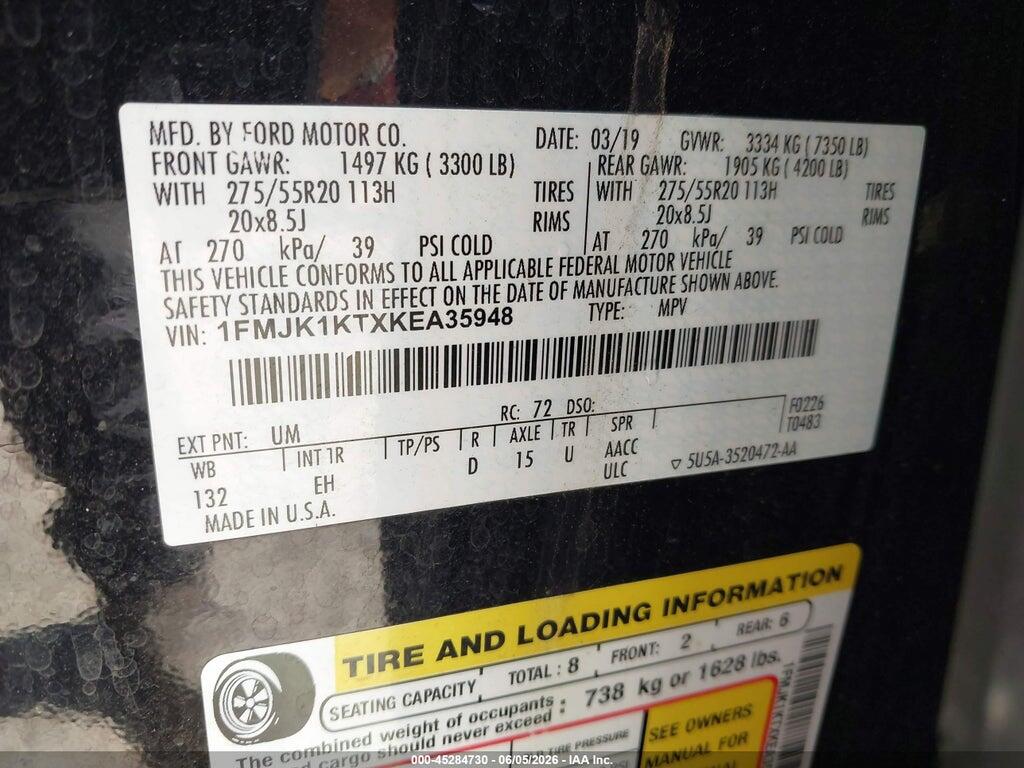 1FMJK1KTXKEA35948 2019 FORD EXPEDITION MAX photo no. 9