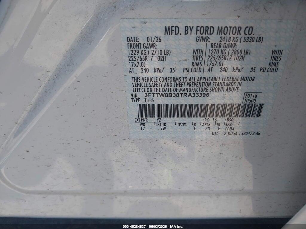3FTTW8B38TRA33396 2026 FORD MAVERICK photo no. 9