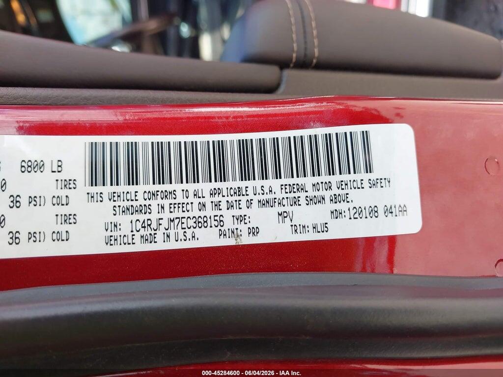 1C4RJFJM7EC368156 2014 JEEP GRAND CHEROKEE photo no. 9
