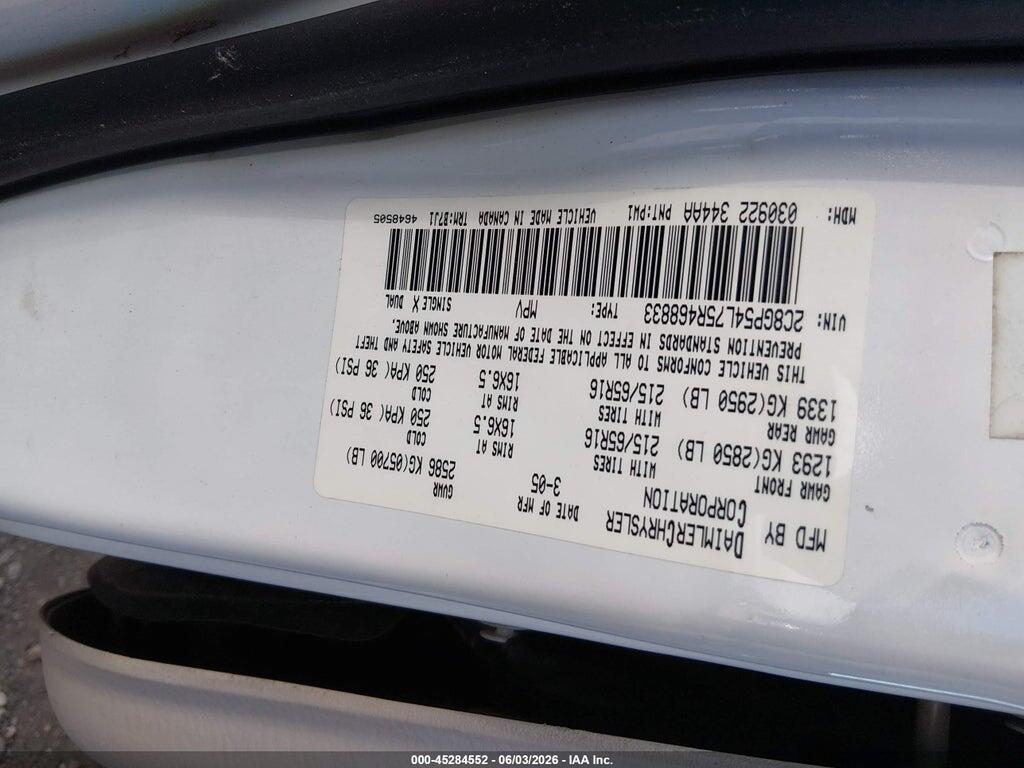 2C8GP54L75R468833 2005 CHRYSLER TOWN & COUNTRY photo no. 9