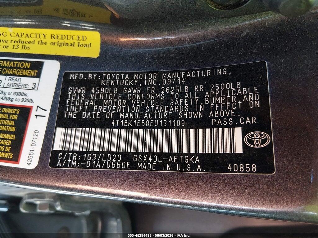 4T1BK1EB8EU131109 2014 TOYOTA AVALON photo no. 9