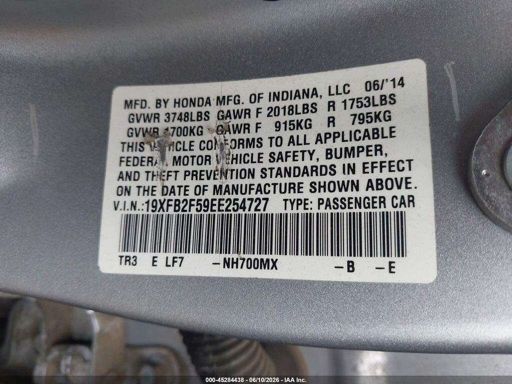 19XFB2F59EE254727 2014 HONDA CIVIC photo no. 9
