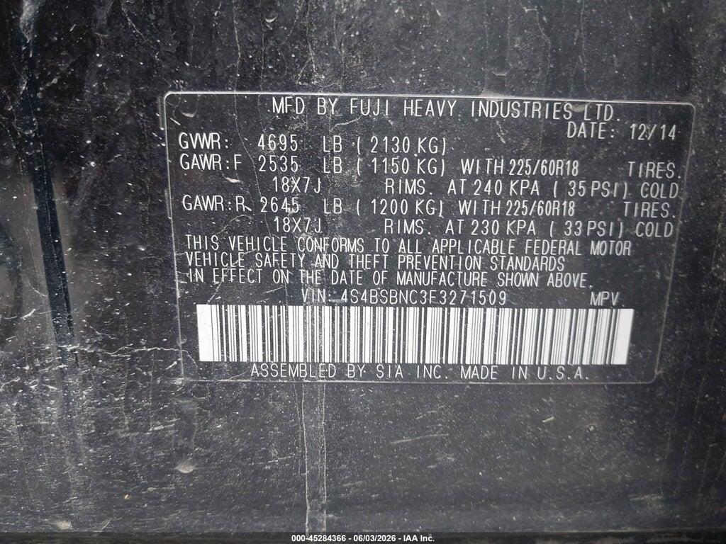 4S4BSBNC3F3271509 2015 SUBARU OUTBACK photo no. 9