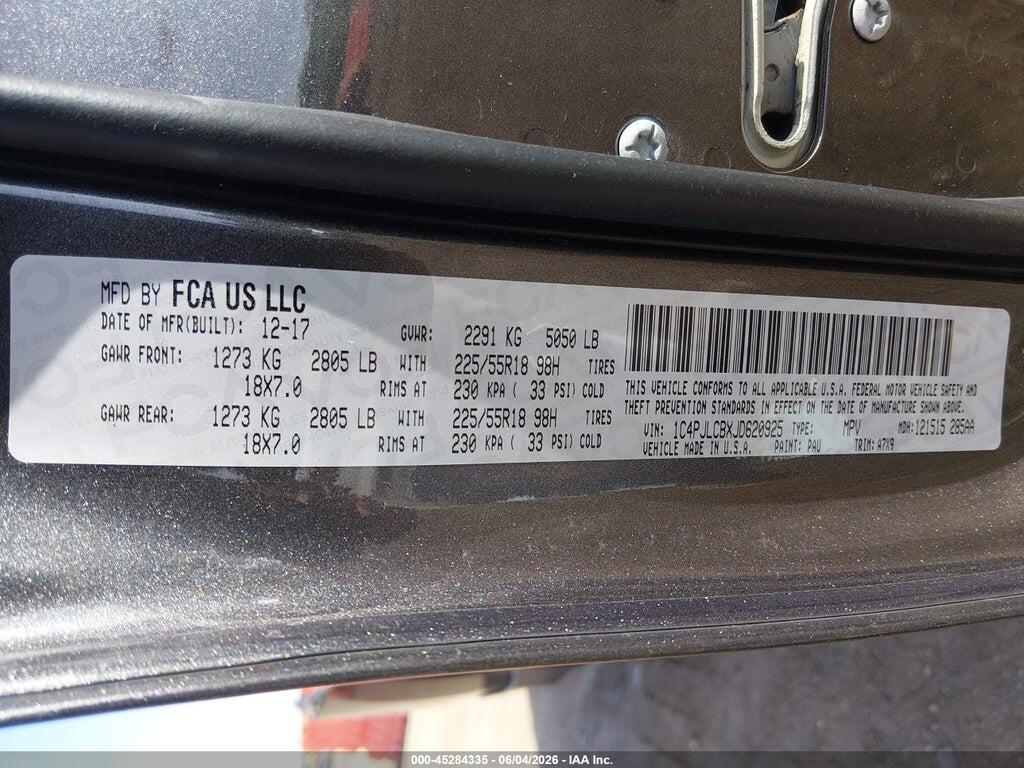 1C4PJLCBXJD620925 2018 JEEP CHEROKEE photo no. 9