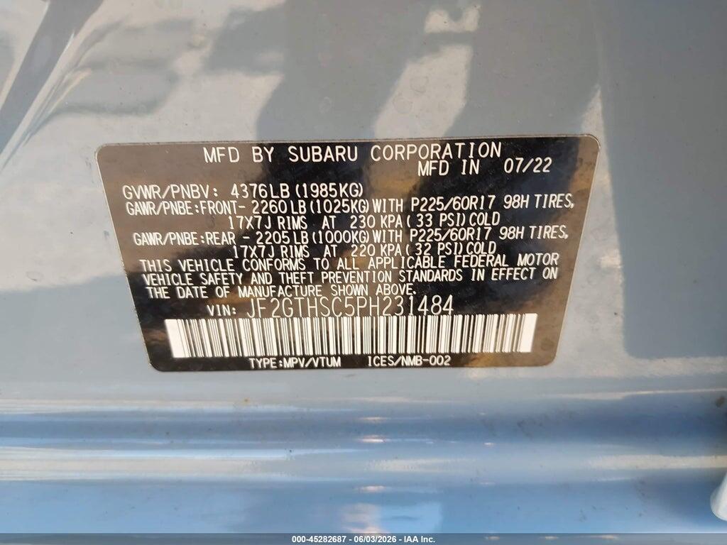 JF2GTHSC5PH231484 2023 SUBARU CROSSTREK photo no. 9