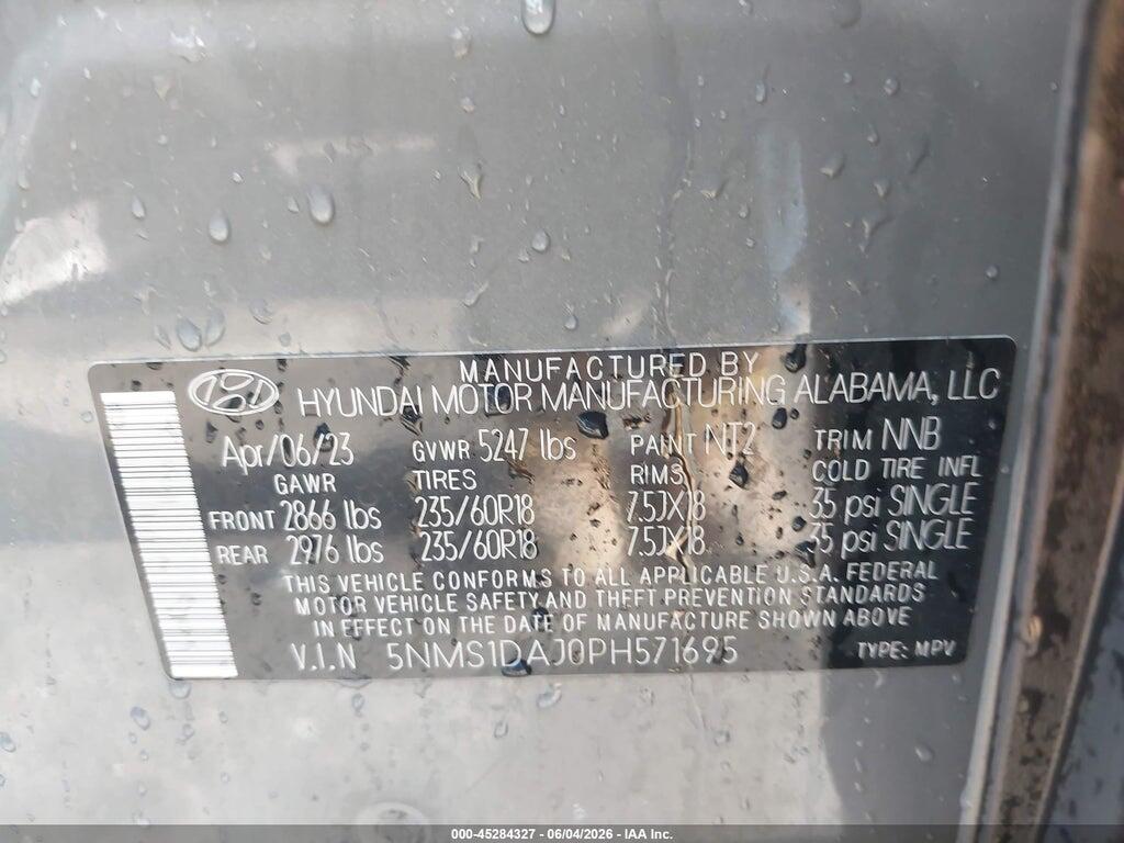 5NMS1DAJ0PH571695 2023 HYUNDAI SANTA FE photo no. 9
