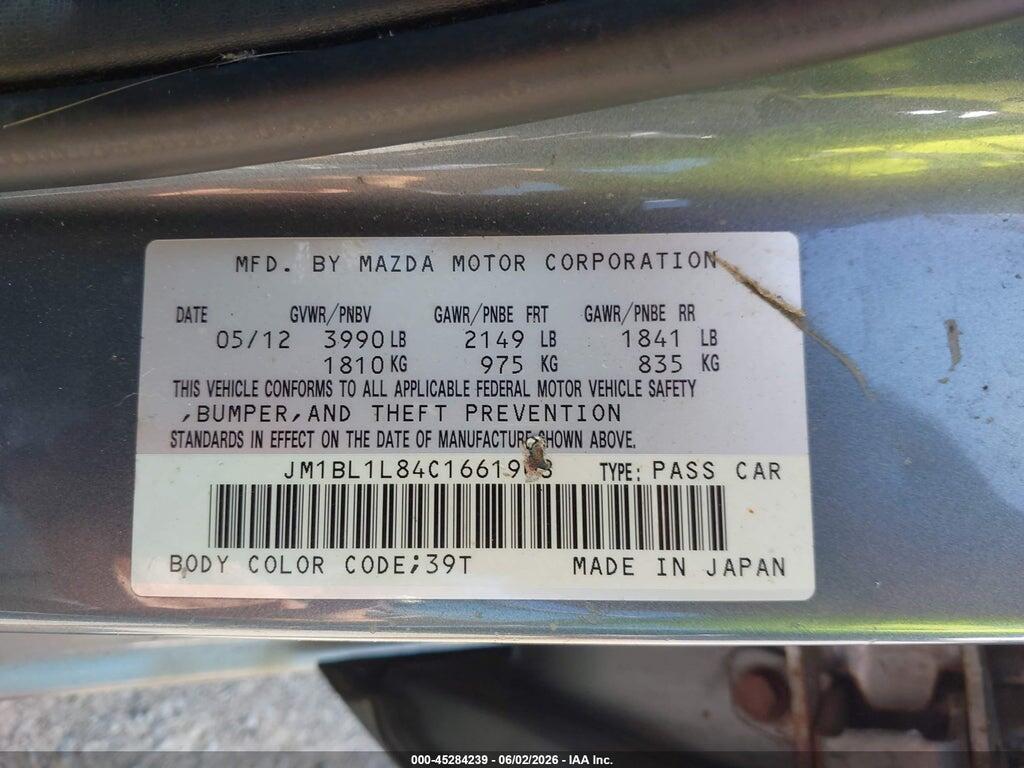JM1BL1L84C1661908 2012 MAZDA MAZDA3 photo no. 9