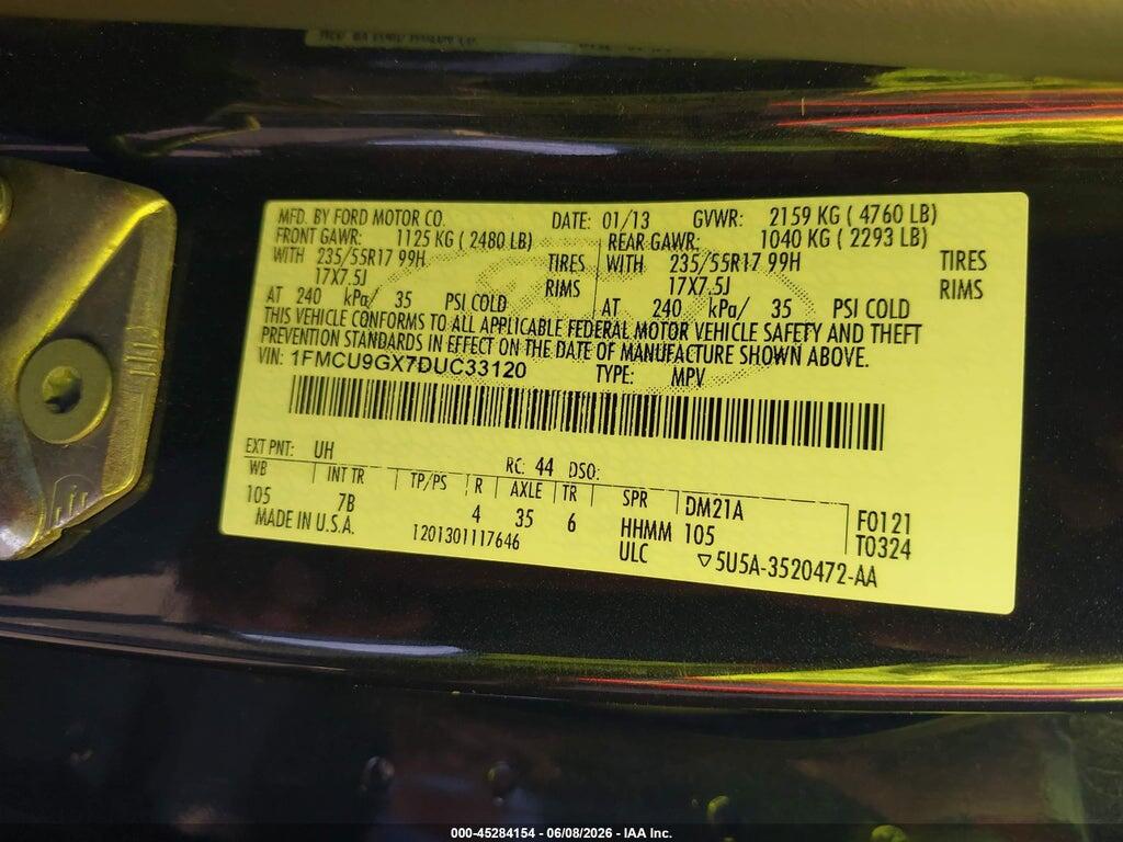 1FMCU9GX7DUC33120 2013 FORD ESCAPE photo no. 9