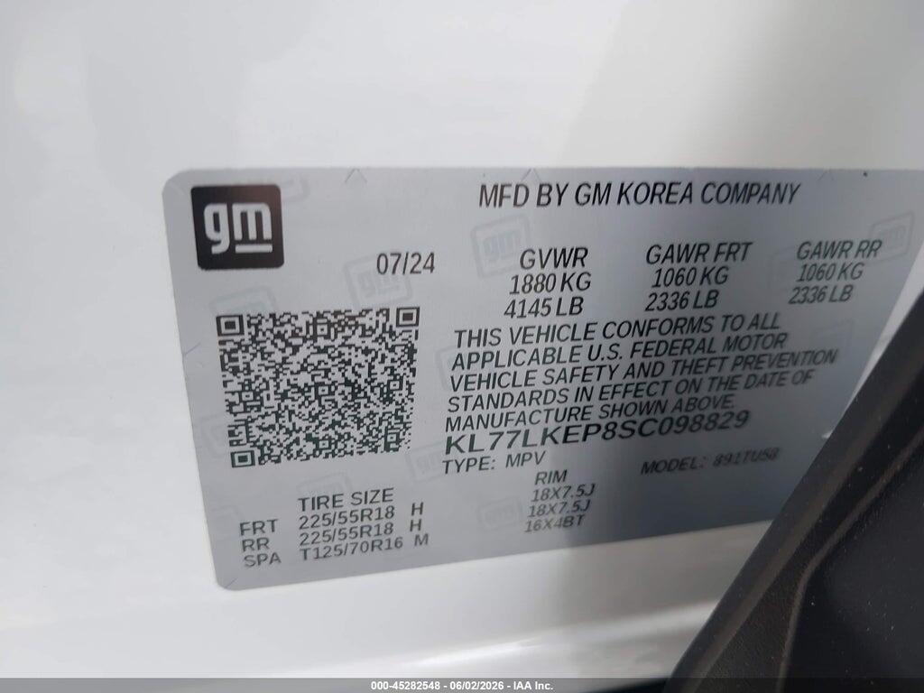 KL77LKEP8SC098829 2025 CHEVROLET TRAX photo no. 9