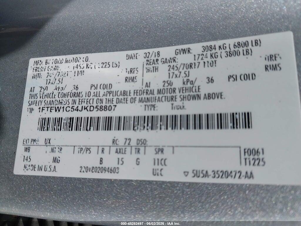 1FTEW1C54JKD58807 2018 FORD F-150 photo no. 9