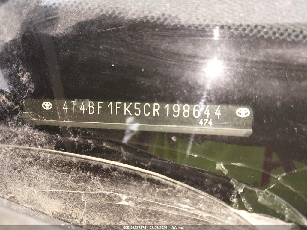 4T4BF1FK5CR198644 2012 TOYOTA CAMRY photo no. 9
