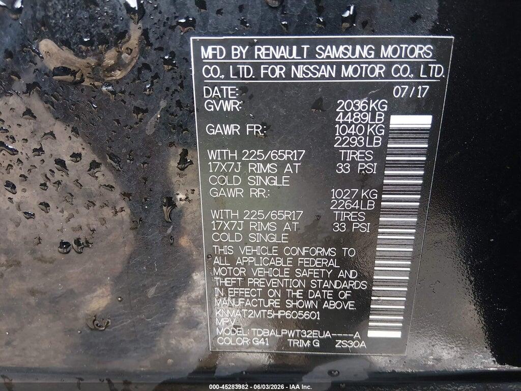 KNMAT2MT5HP605601 2017 NISSAN ROGUE photo no. 9