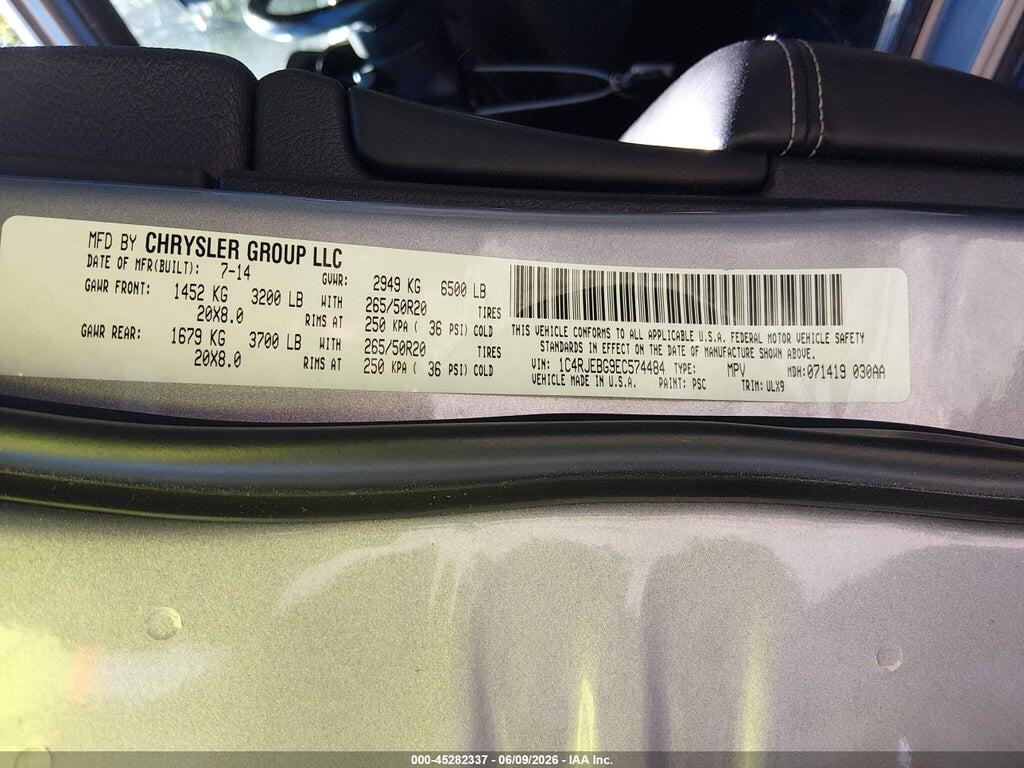 1C4RJEBG9EC574484 2014 JEEP GRAND CHEROKEE photo no. 9