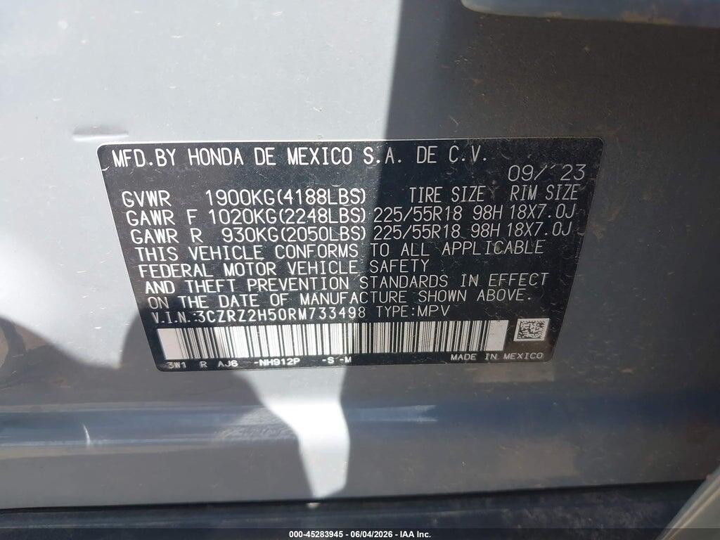 3CZRZ2H50RM733498 2024 HONDA HR-V photo no. 9