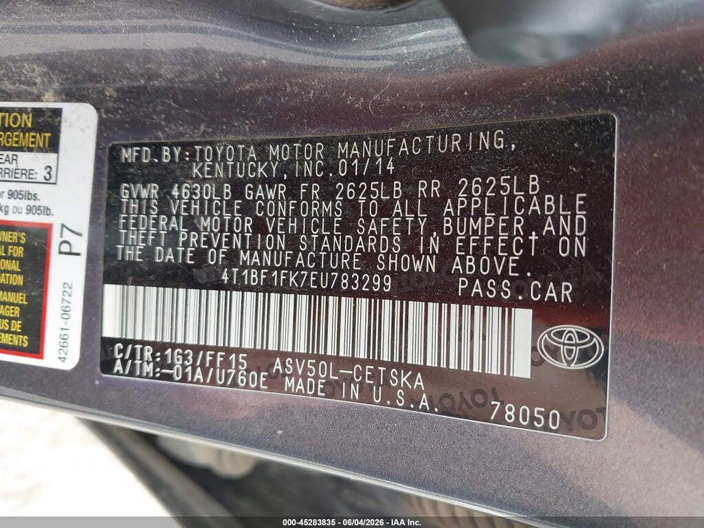 4T1BF1FK7EU783299 2014 TOYOTA CAMRY photo no. 9