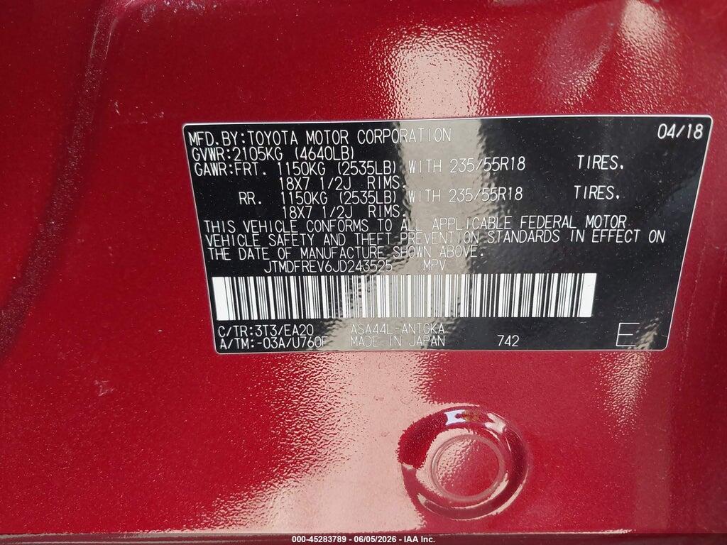 JTMDFREV6JD243525 2018 TOYOTA RAV4 photo no. 9