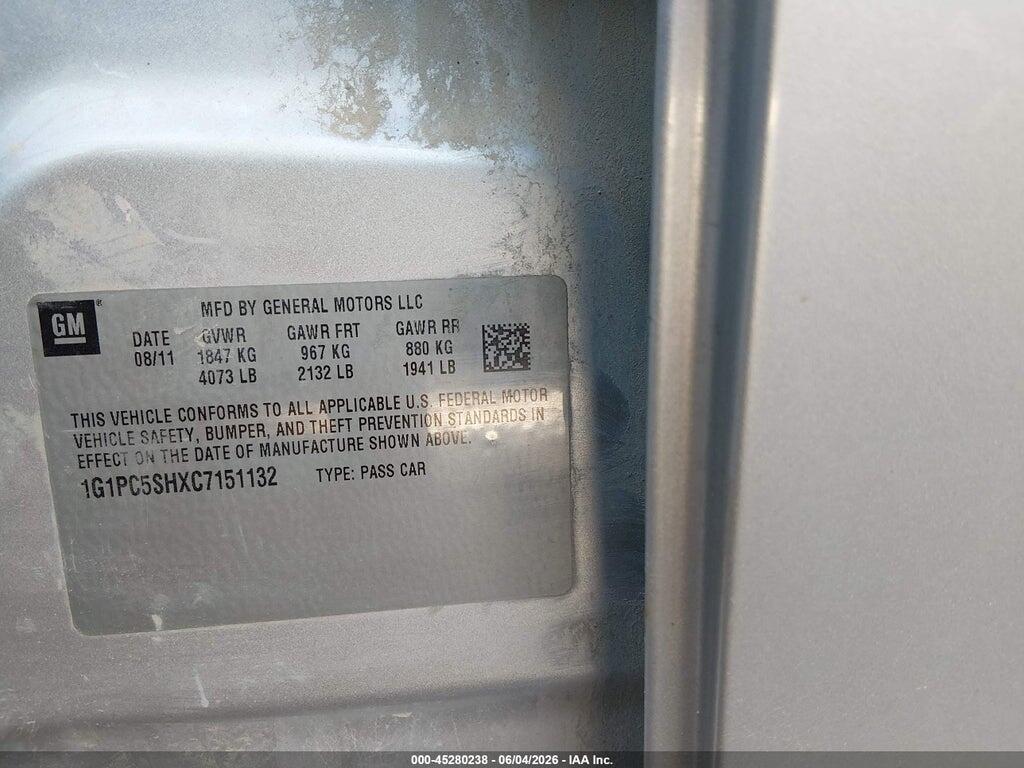 1G1PC5SHXC7151132 2012 CHEVROLET CRUZE photo no. 9