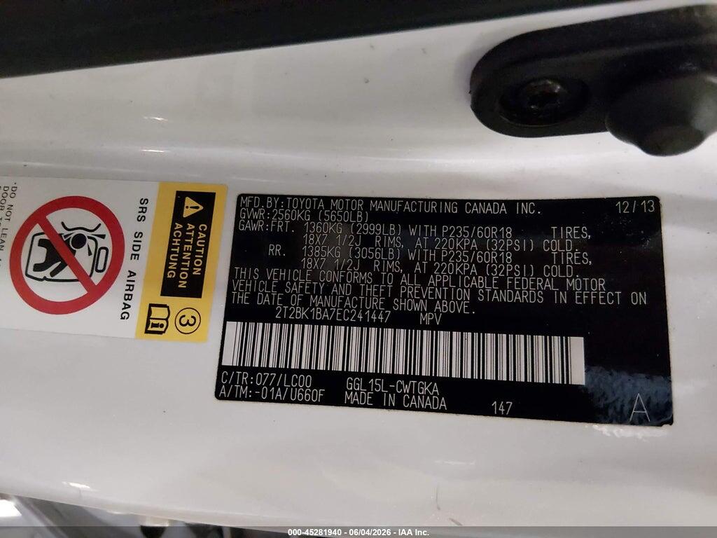 2T2BK1BA7EC241447 2014 LEXUS RX 350 photo no. 9