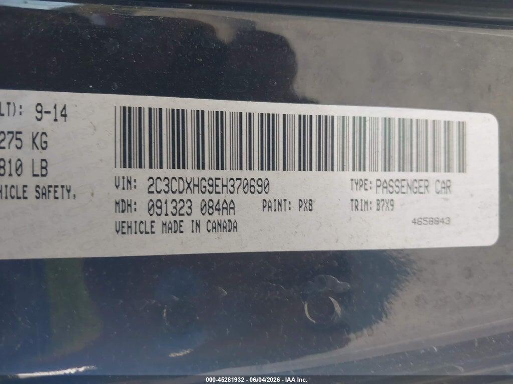 2C3CDXHG9EH370690 2014 DODGE CHARGER photo no. 9