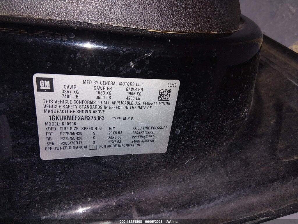 1GKUKMEF2AR275063 2010 GMC YUKON XL 1500 photo no. 9