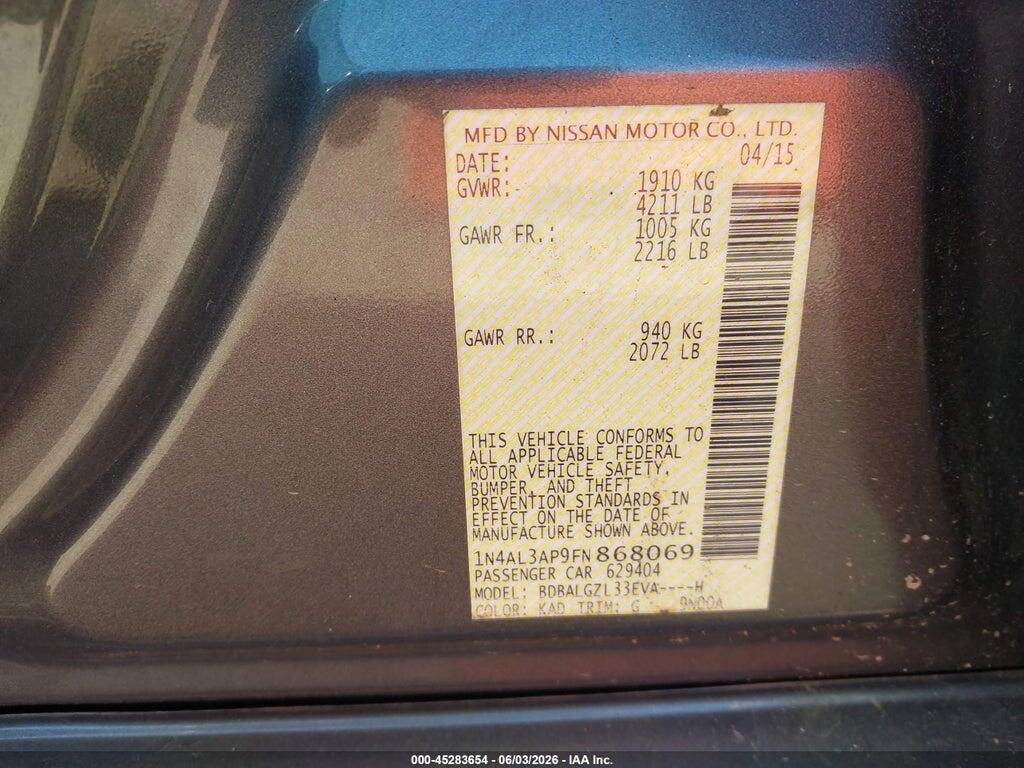 1N4AL3AP9FN868069 2015 NISSAN ALTIMA photo no. 9