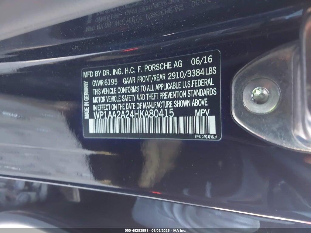 WP1AA2A24HKA80415 2017 PORSCHE CAYENNE photo no. 9