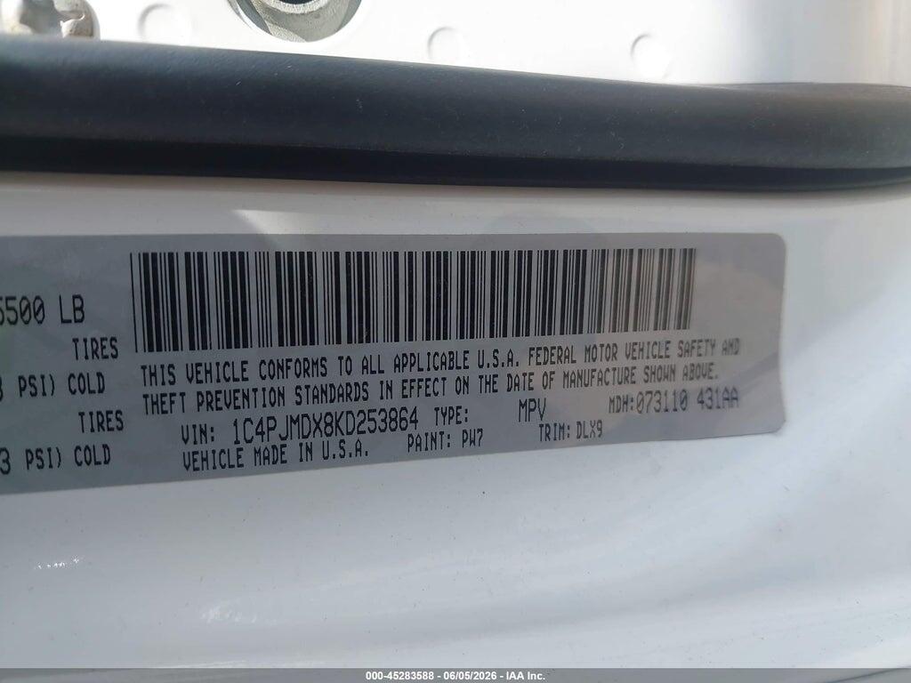 1C4PJMDX8KD253864 2019 JEEP CHEROKEE photo no. 9